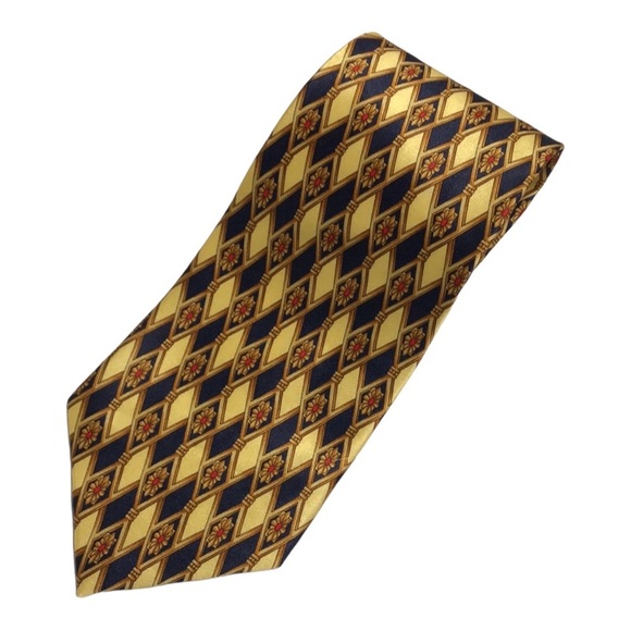 ROUNDTREE & YORKE Handmade Yellow Silk Tie. - Picture 1 of 6